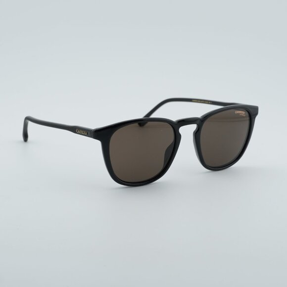 Carrera Brown Oval Men CARRERA 260/S 0807 70 Sunglasses Black Round Frame, Brown Lenses